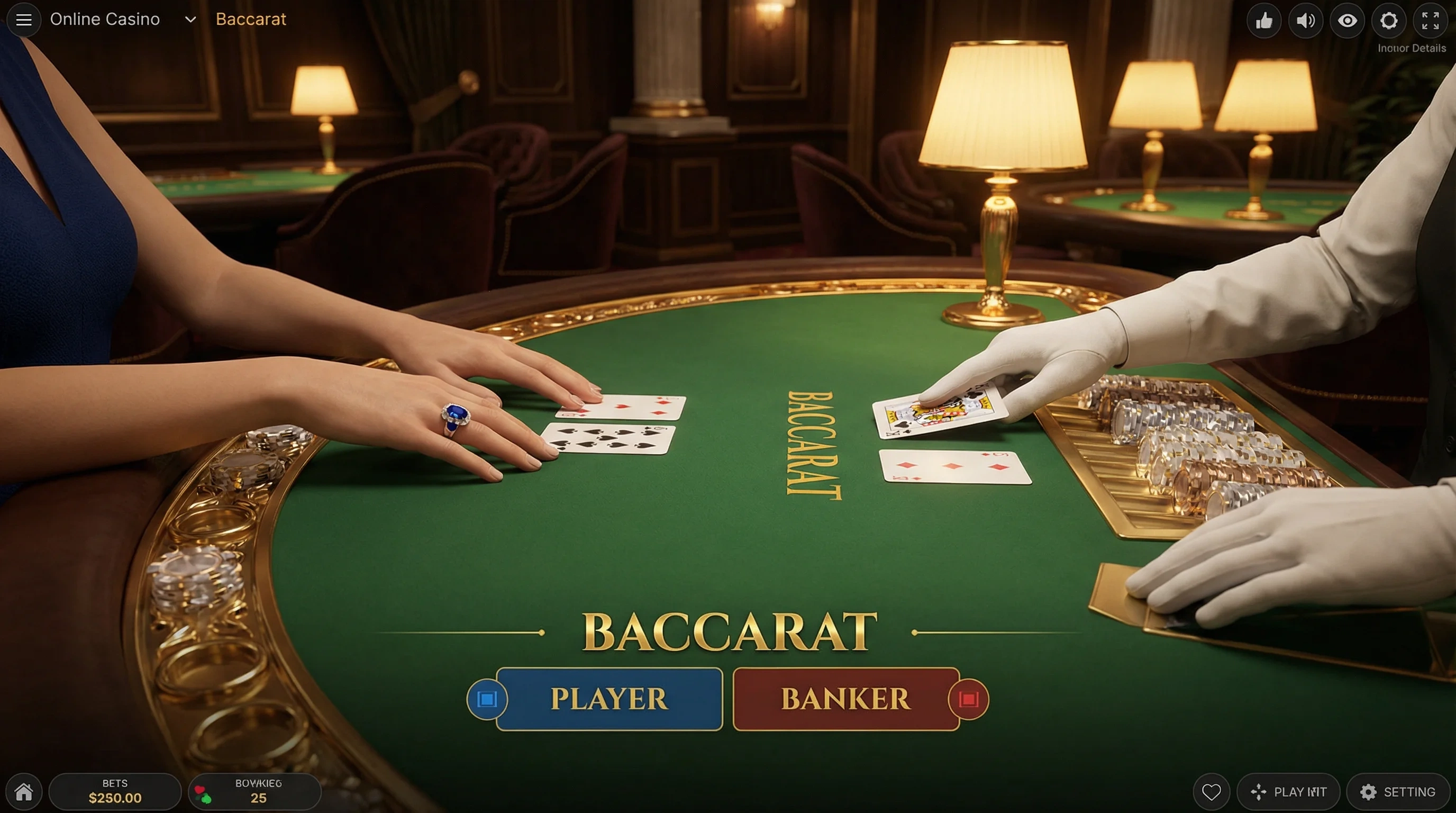 百家乐真人荷官在线发牌游戏画面